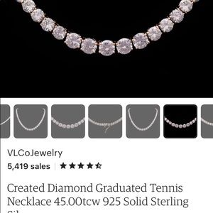 Created Diamond graduated Tennis Necklace